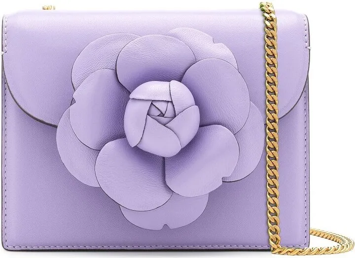 Flower-Applique Detail Crossbody Bag