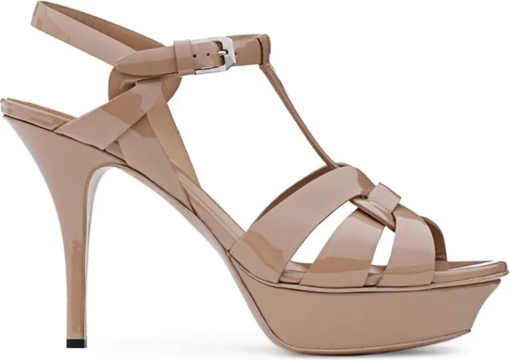 Saint Laurent Leather Tribute Platform Sandals 105