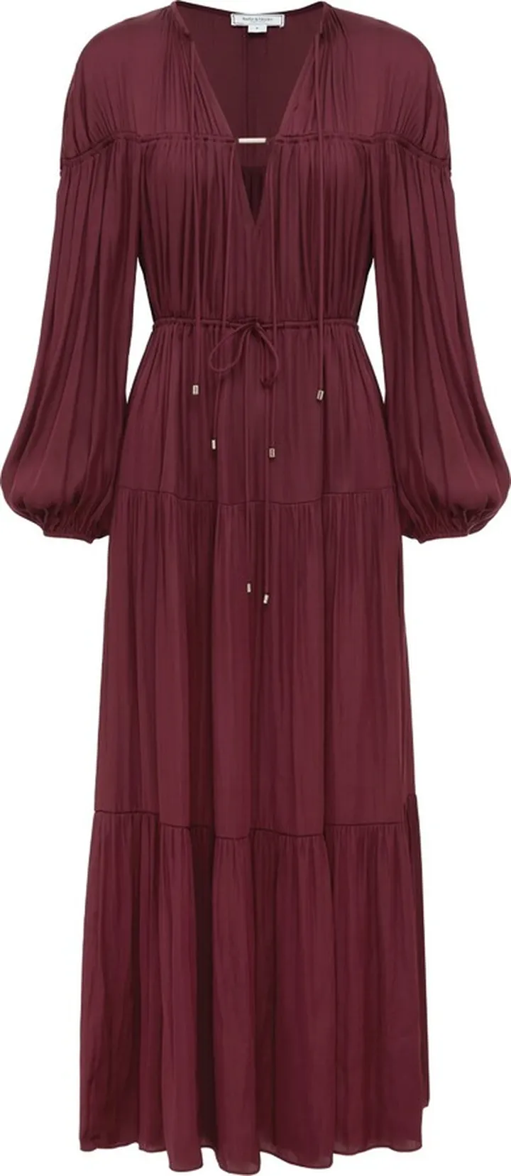 Belle & Bloom - Window Seat Tiered Maxi Dress - Merlot