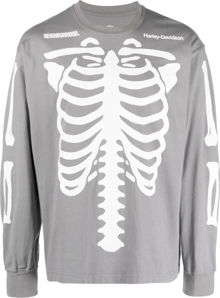X Harley Davidson Grey Long-Sleeve T-Shirt