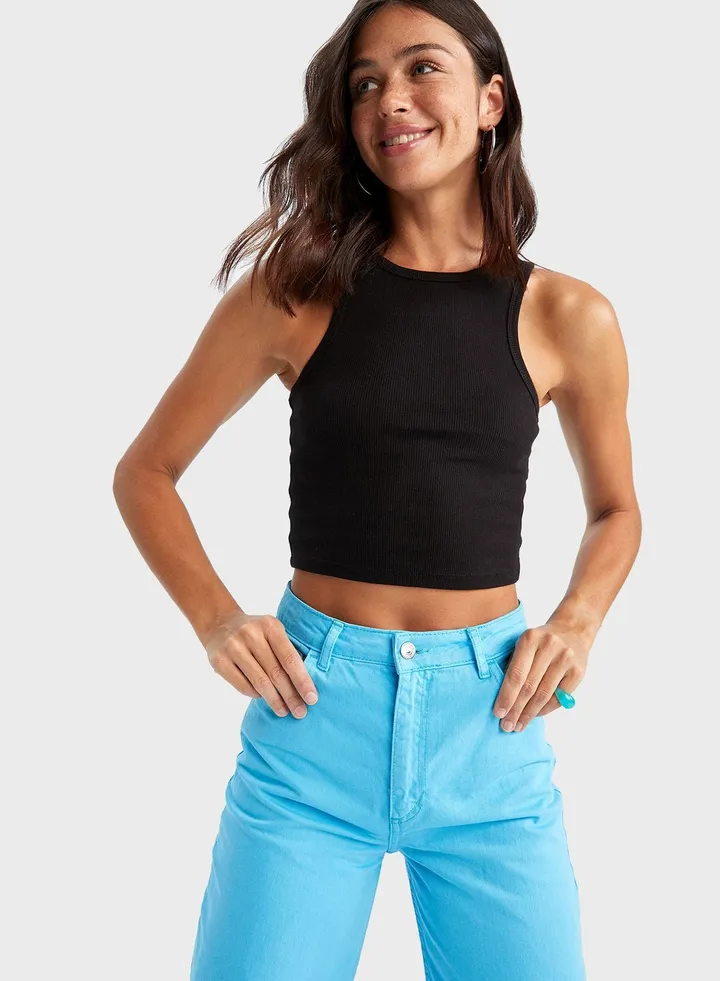 Ribbed Crop Tank Top