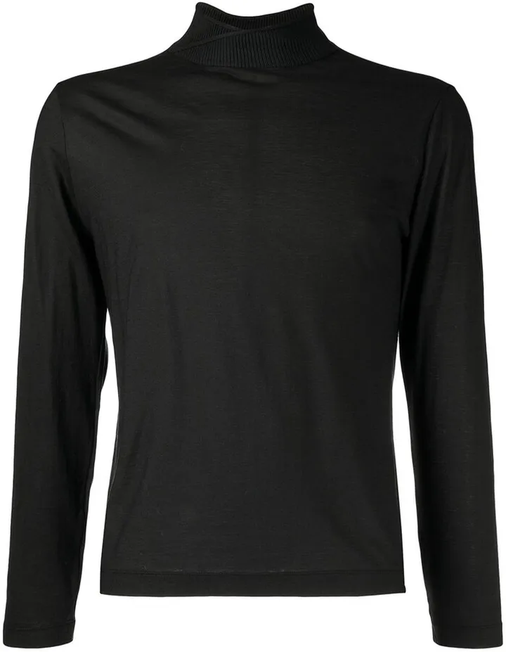 ribbed collar T-shirt