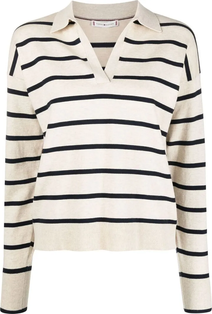 V-neck striped jumper