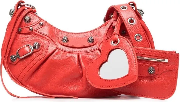 Red Le Cagole XS Leather Shoulder Bag