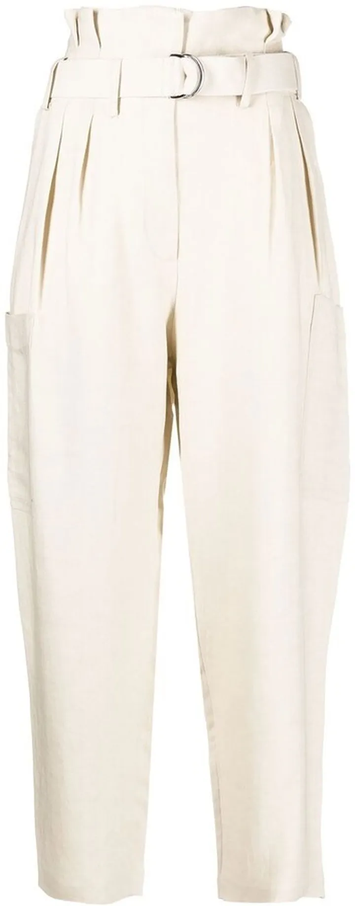 Masit paperbag-waist cropped trousers