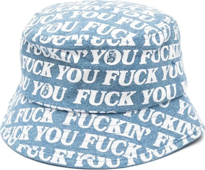 Graphic-Print Cotton Bucket Hat