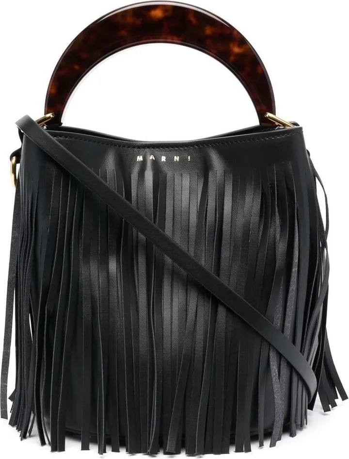 Tasselled Leather Tote Bag