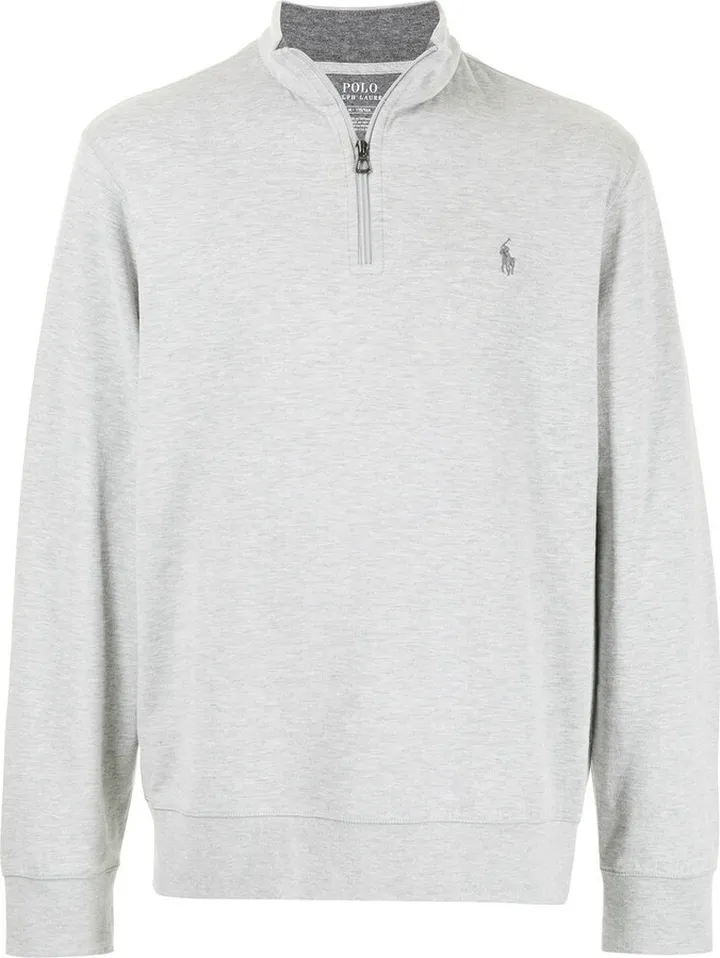 Grey Half Zip Jersey Pullover