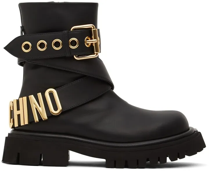 45mm Belted leather combat boots