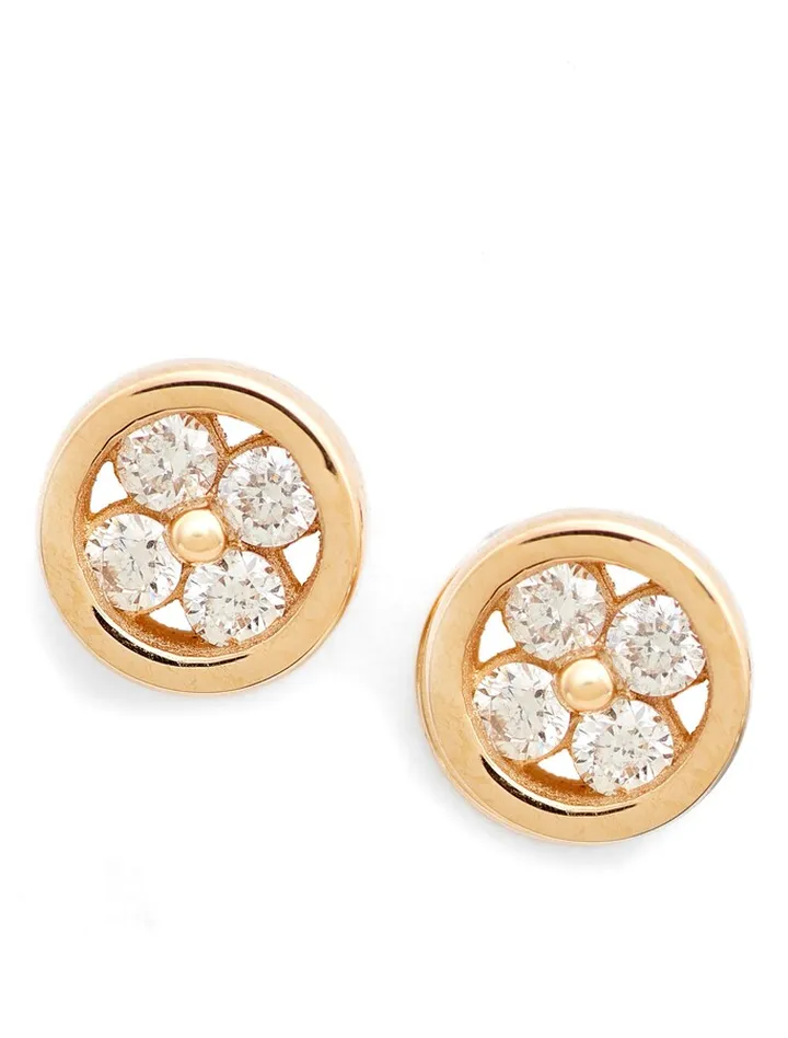 Styra Reese Diamond Quatrefoil Stud Earrings