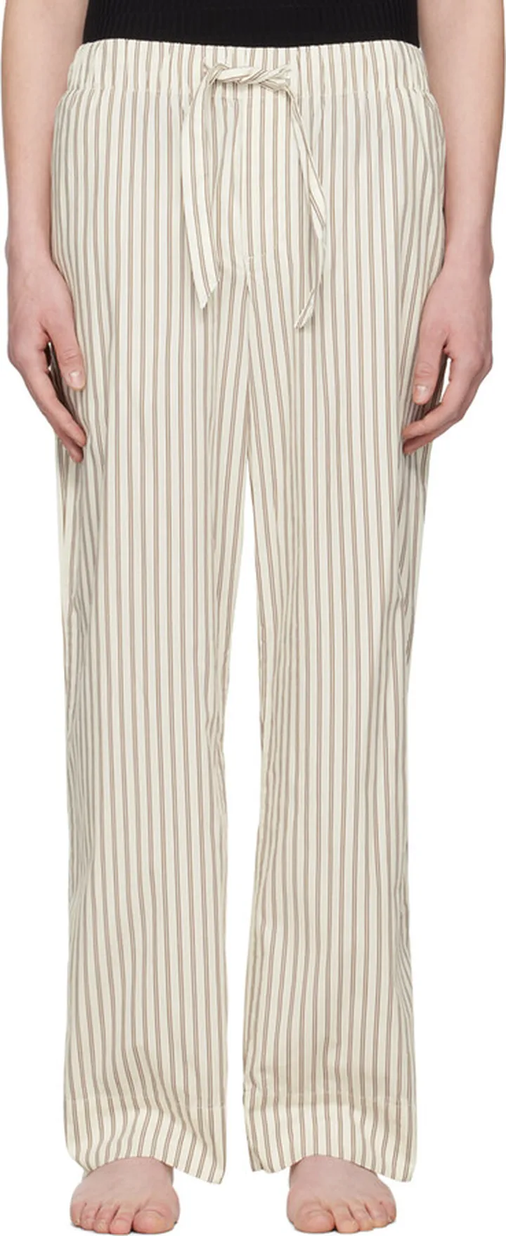 Tekla White Striped Pyjama Pants