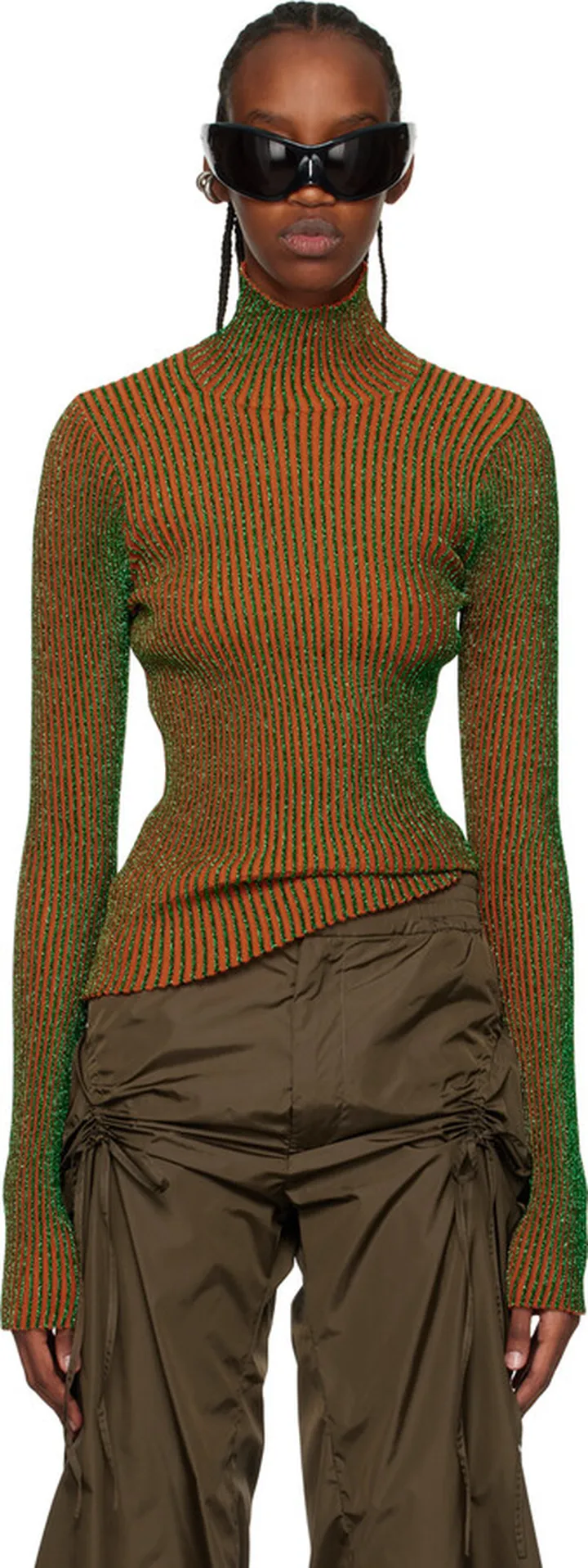 Jean Paul Gaultier Orange & Green 'The Cyber' Turtleneck