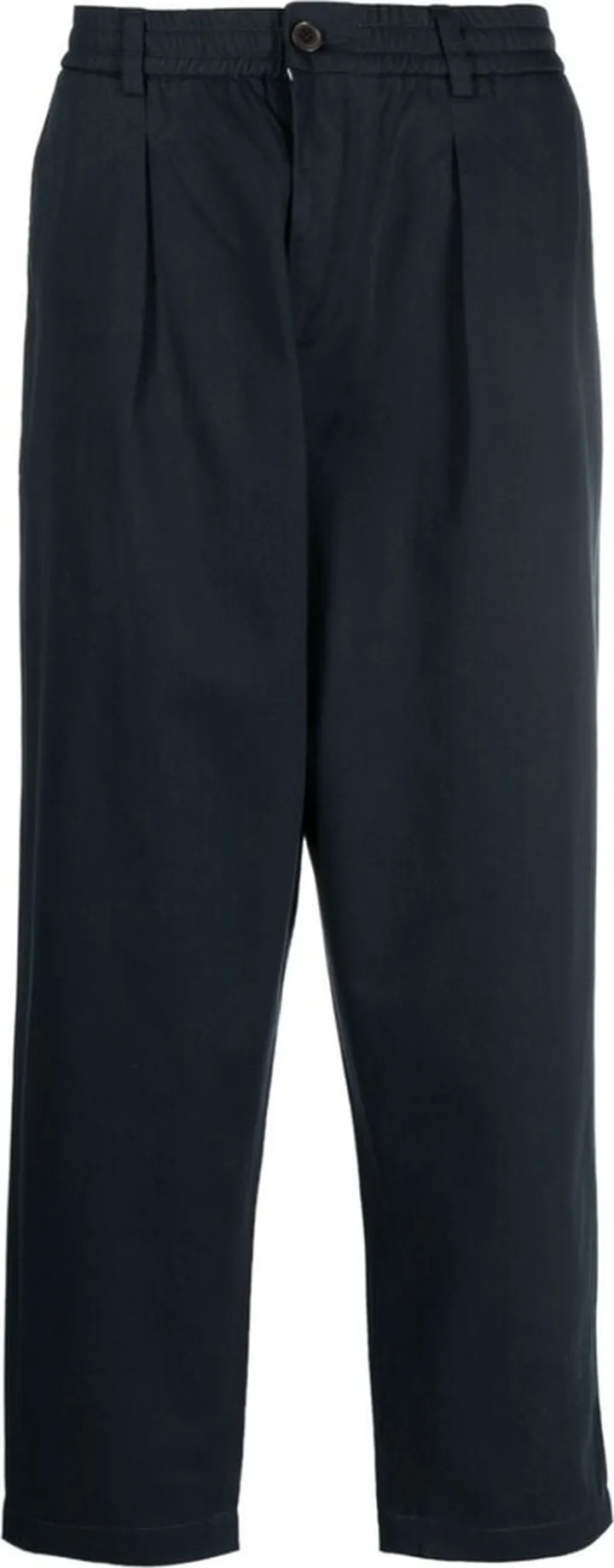 Elasticated-Waistband Tapered Trousers