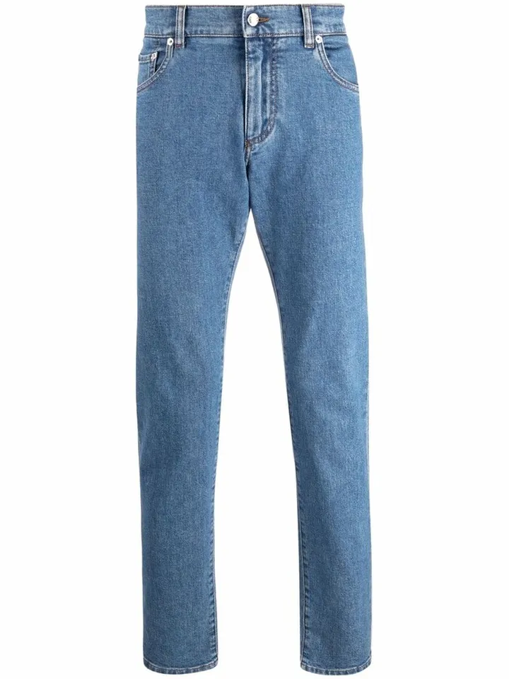 Tapered Mid-Rise Jeans