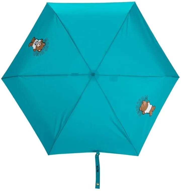 Teddy Bear-print folded umbrella
