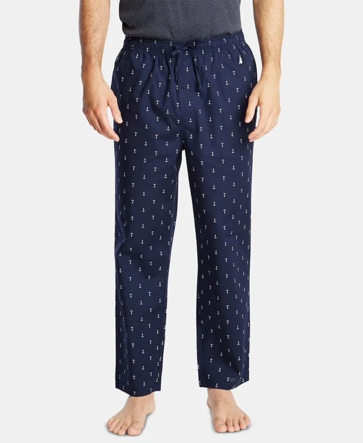 Nautica Men's Cotton Anchor-Print Pajama Pants