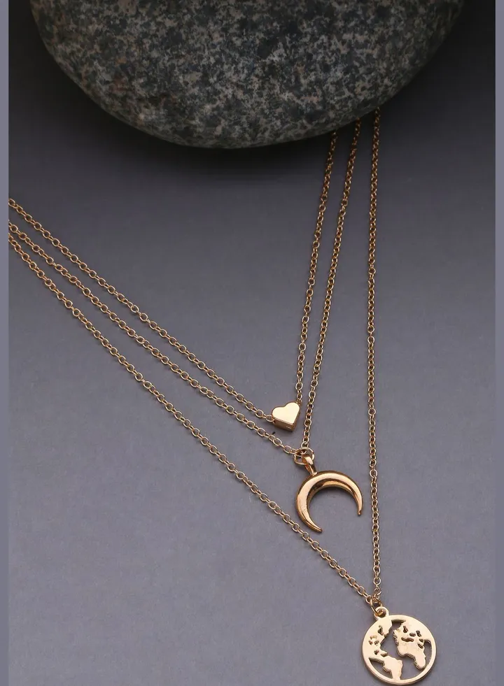 Pack of 3 Gold Plated Trendy Zirconia Chain
