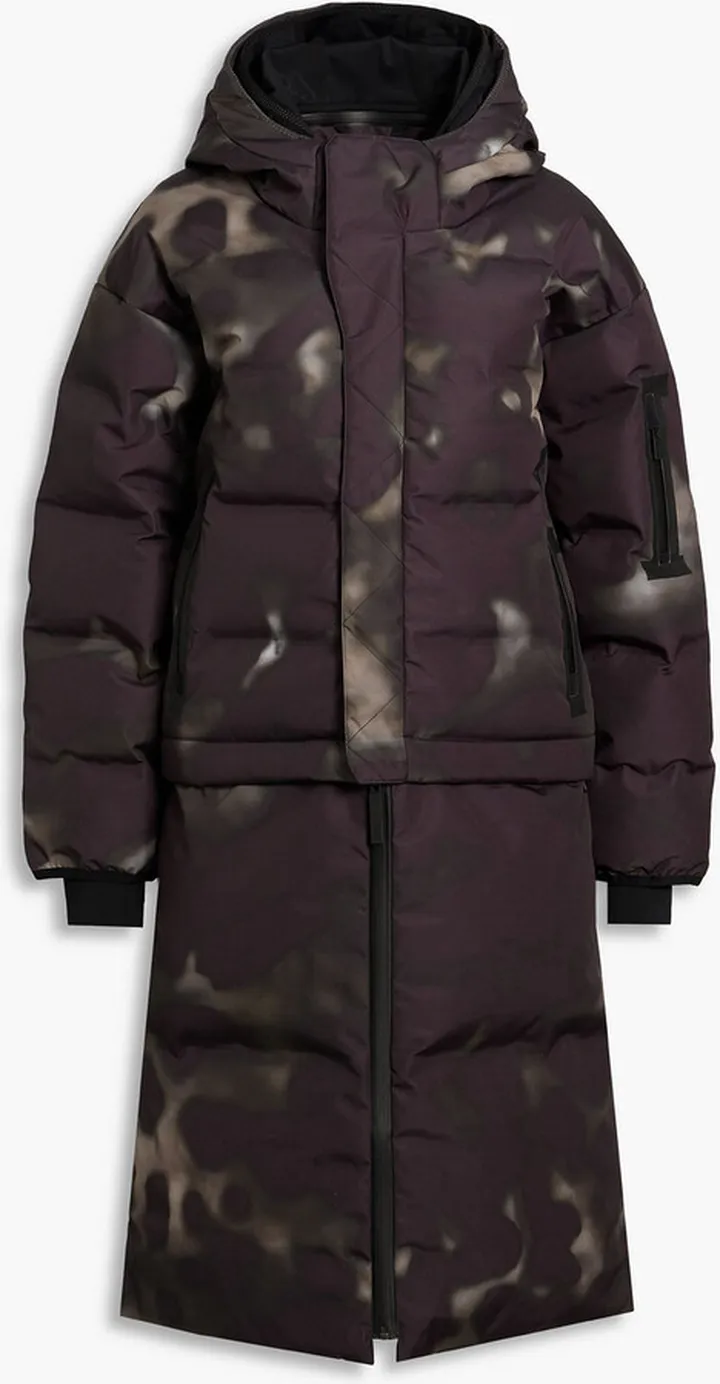 Naswa quilted printed hooded down coat