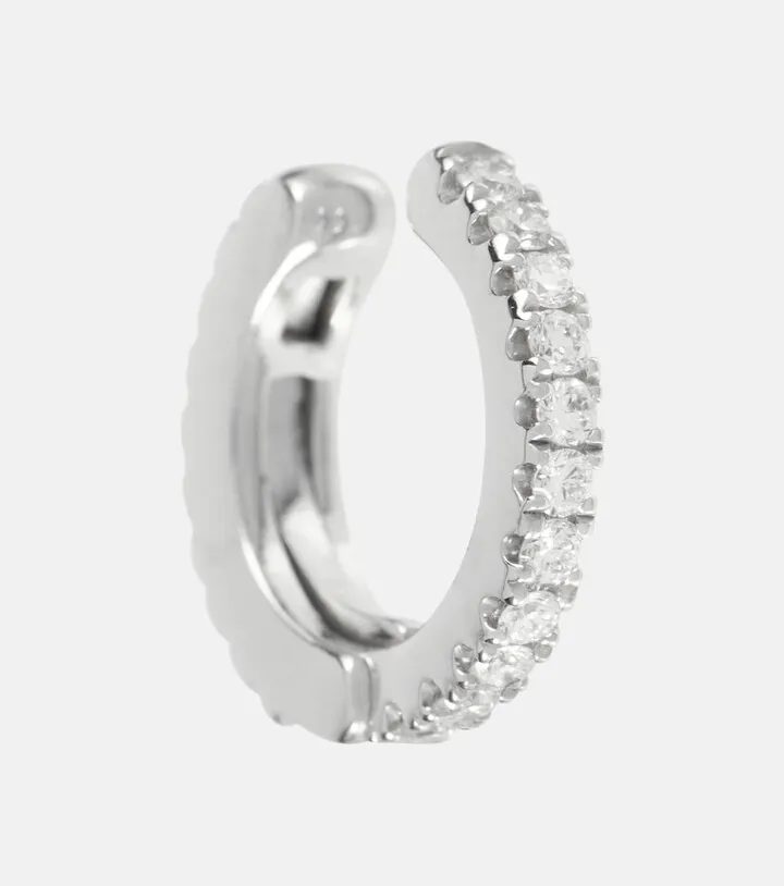 Diamond Eternity 18kt white gold single ear cuff with diamonds
