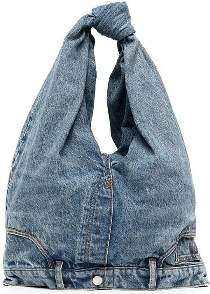 Small Five-Pocket Denim Tote Bag