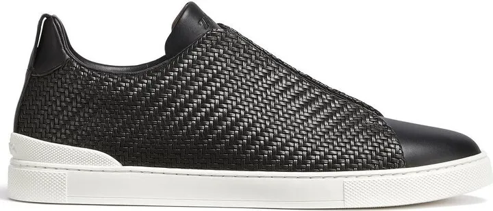 PelleTessuta leather slip-on sneakers