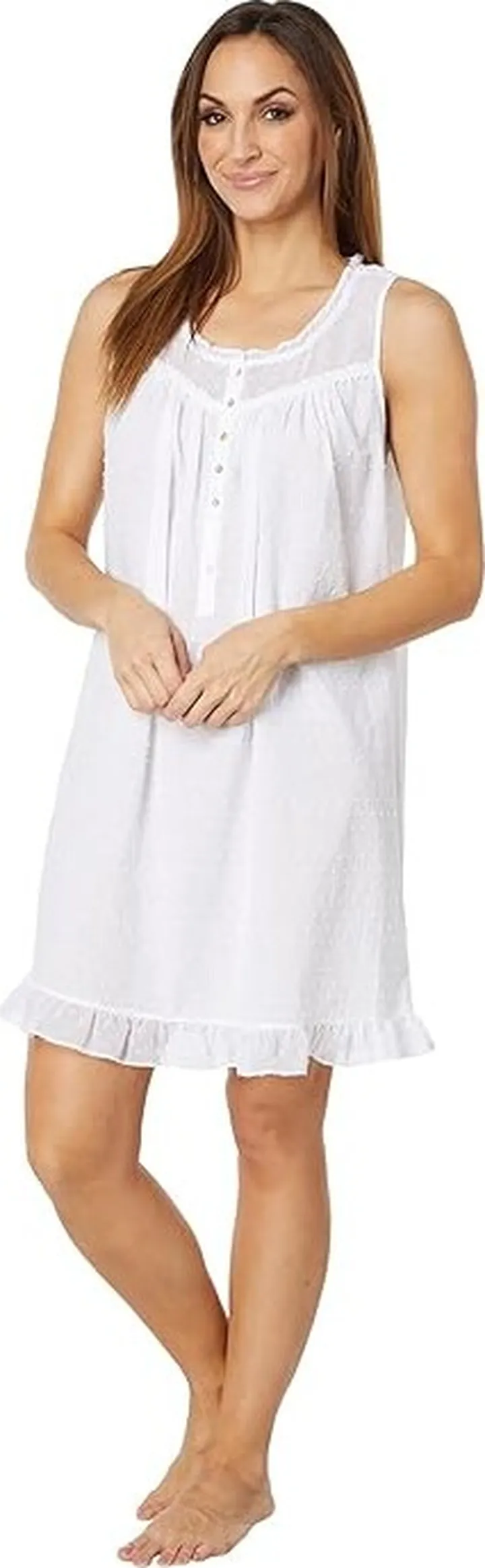 Eileen West Sleeveless Chemise (Solid White) Women's Pajama
