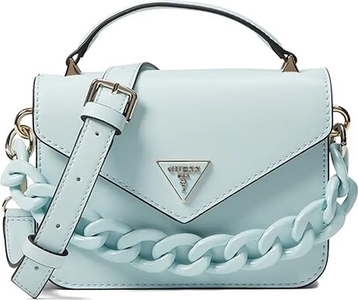 GUESS Corina Mini Top-Handle Flap (Black) Handbags