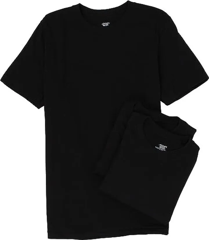 Jockey Cotton Crew Neck T-Shirt 3-Pack (Black) Men's Underwear