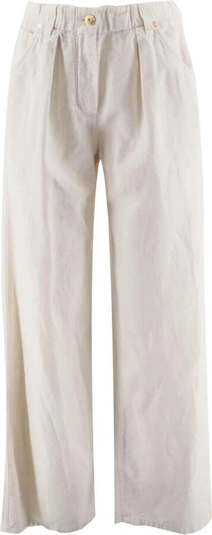 High-waist Elasticated Waistband Straight-leg Trousers
