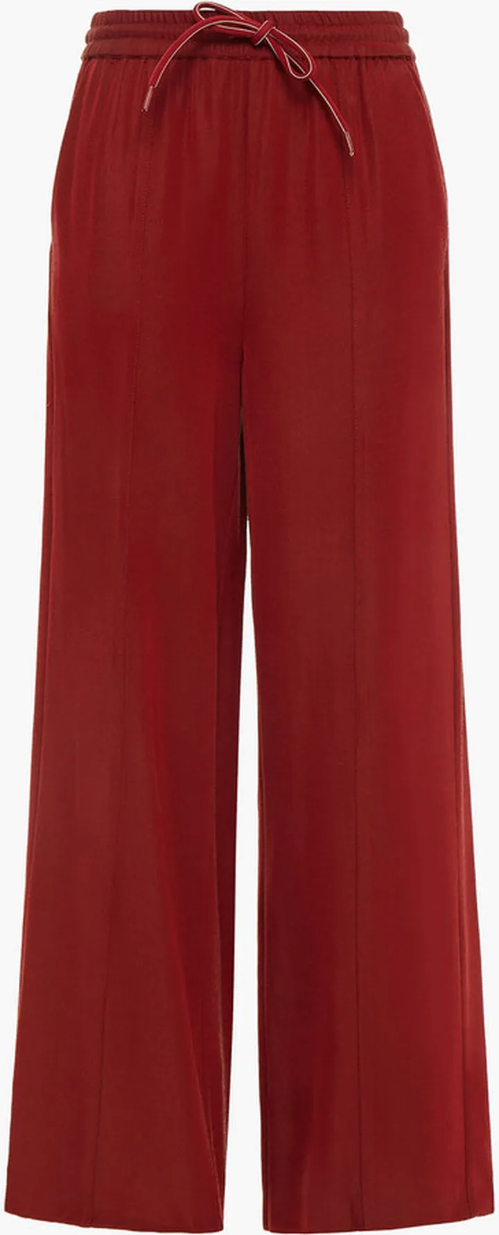 Twill wide-leg pants