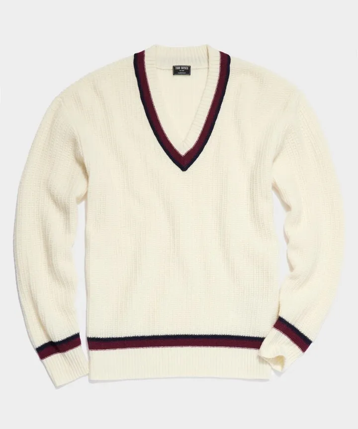 Lambswool Cricket Sweater in Bisque