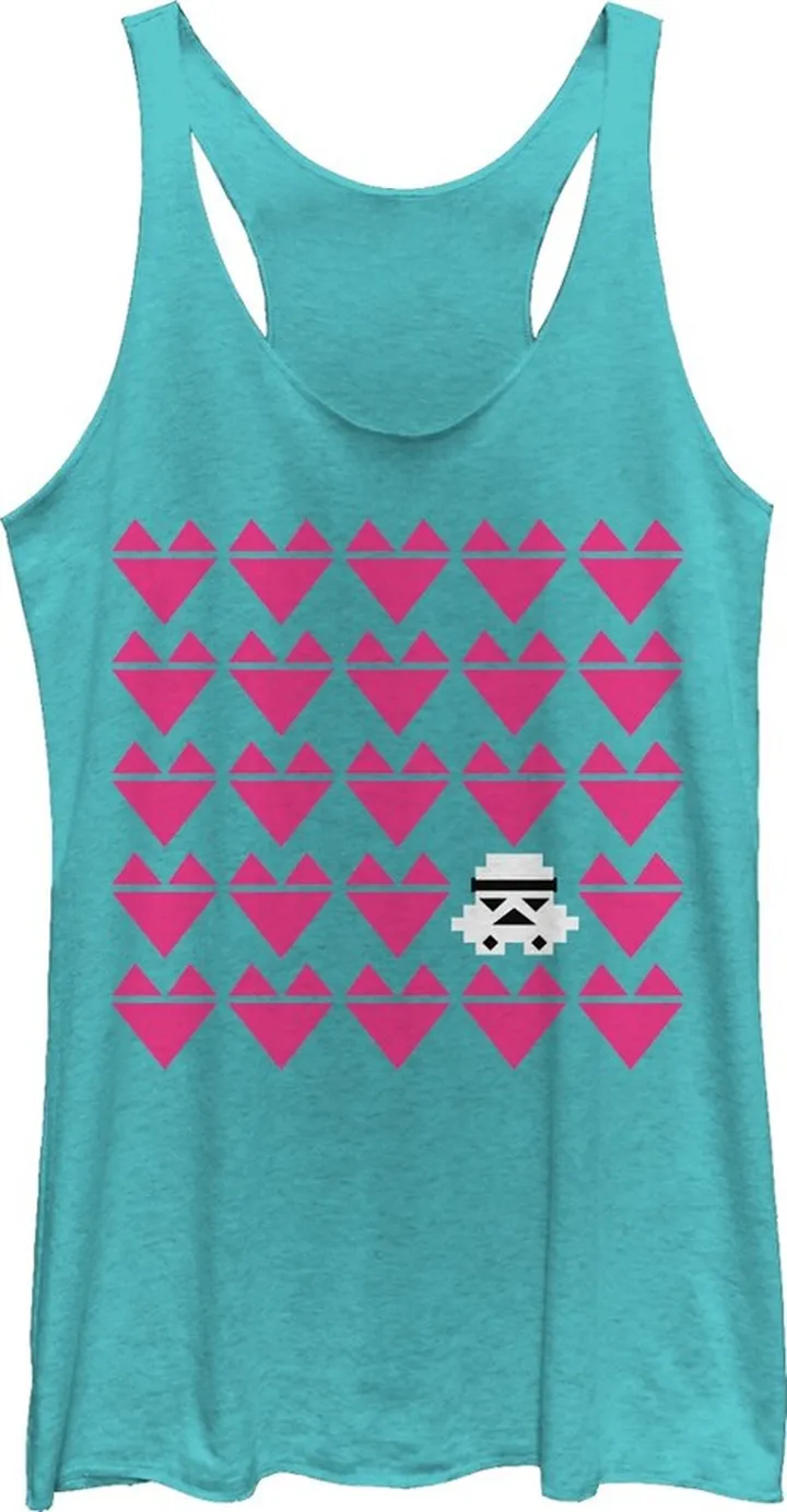 Women's Star Wars Valentine's Day Stormtrooper Racerback Tank Top - Tahiti Blue - X Large