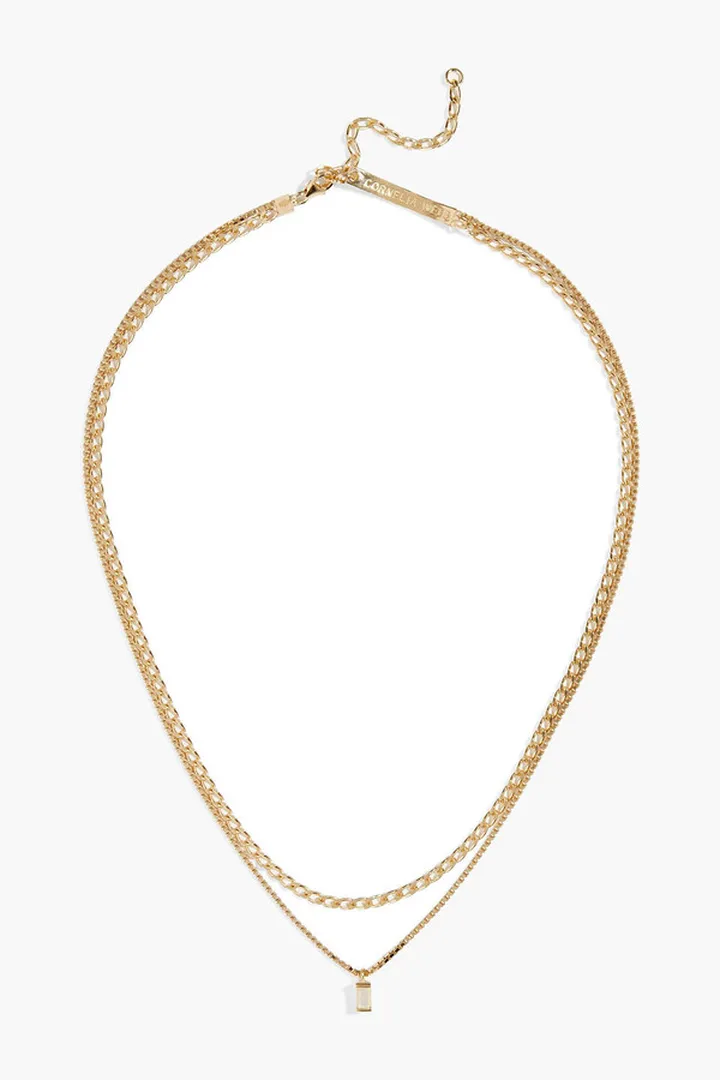 Gold-plated opal necklace
