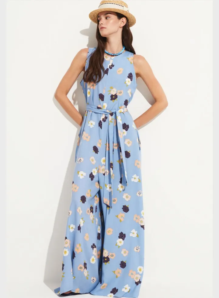 Floral Tie Detail Jumpsuit