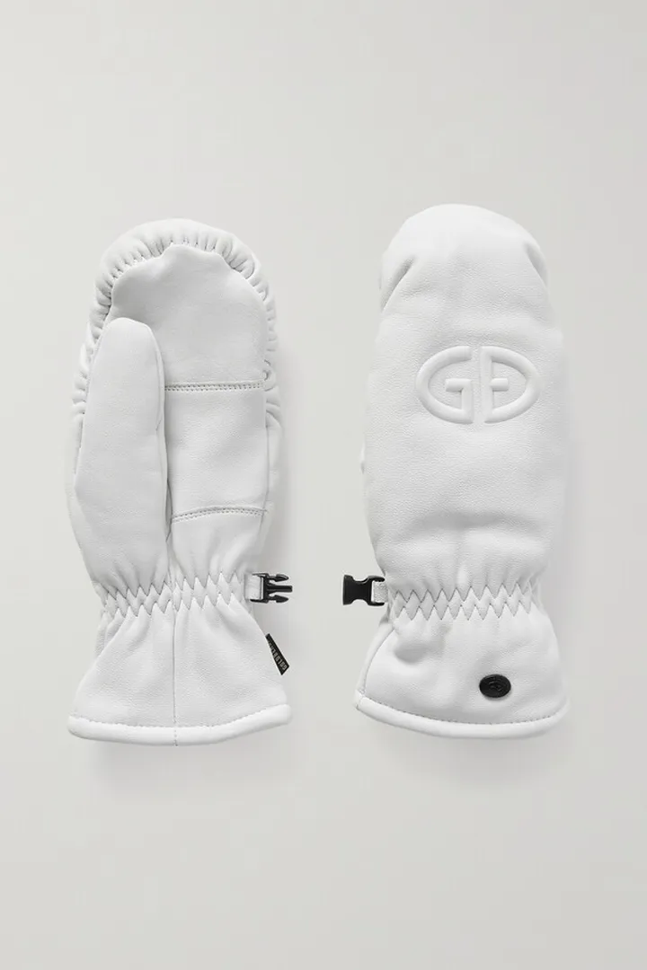 Goldbergh - Hilja Embossed Padded Leather Ski Mittens - White
