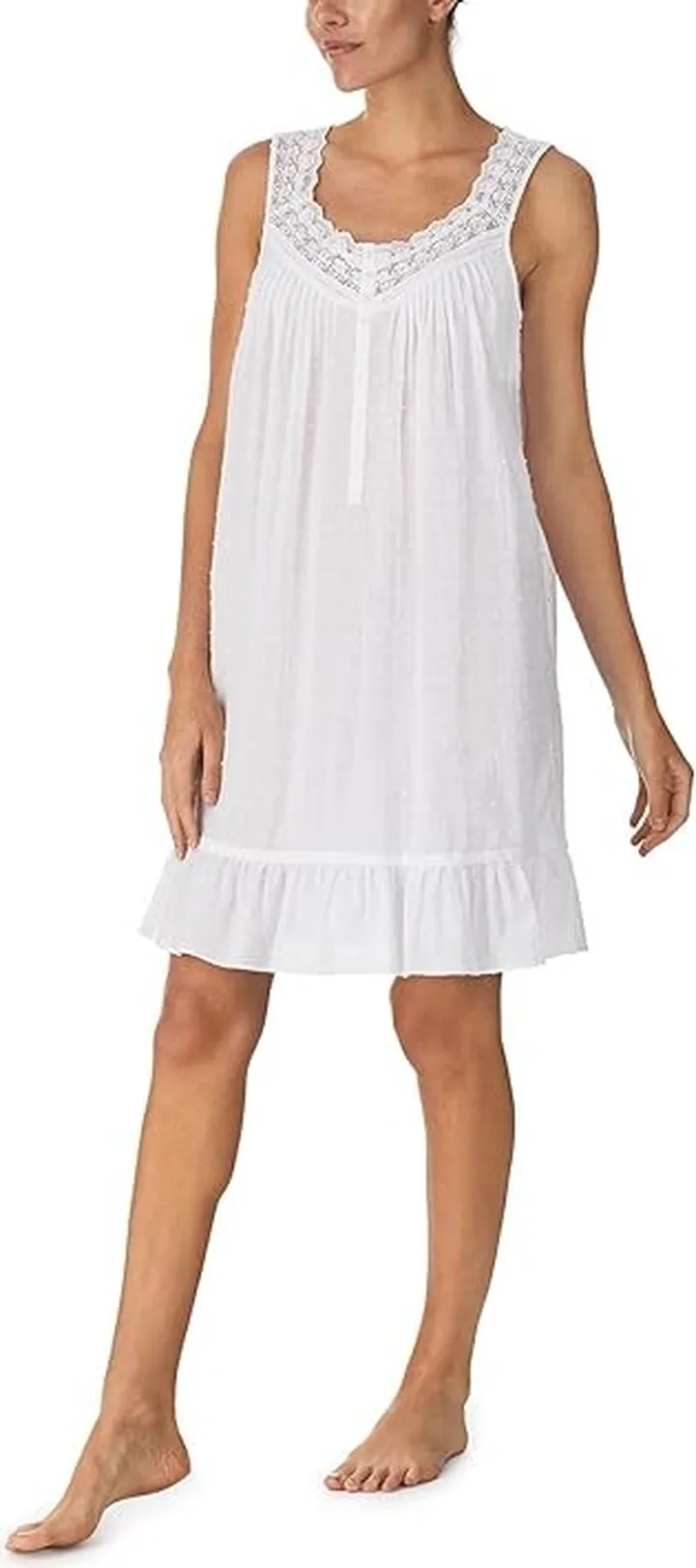 Eileen West Sleeveless Chemise (White) Women's Pajama