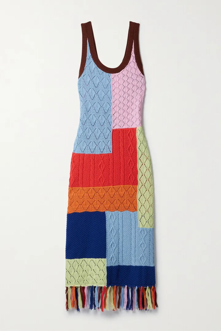 Dodo Bar Or - Mark Fringed Crocheted Cotton Midi Dress - Blue