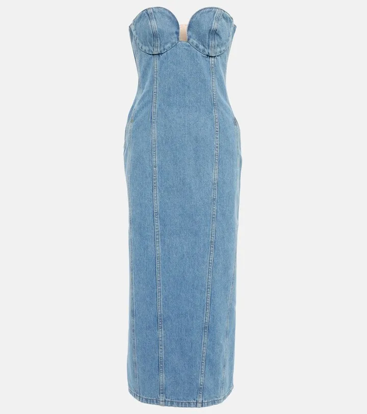Denim midi dress