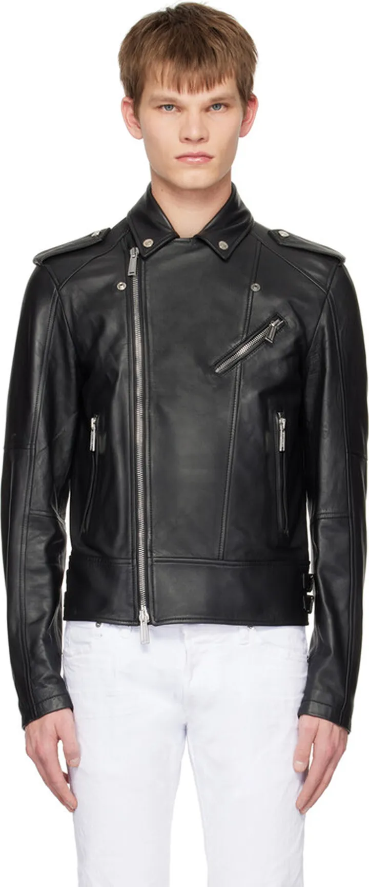 Dsquared2 Black Kiodo Leather Jacket