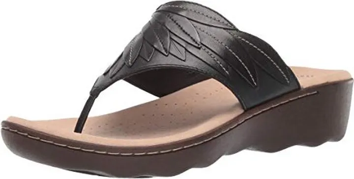 Clarks Women's Phebe Pearl Flip-Flop black leather 120 M US