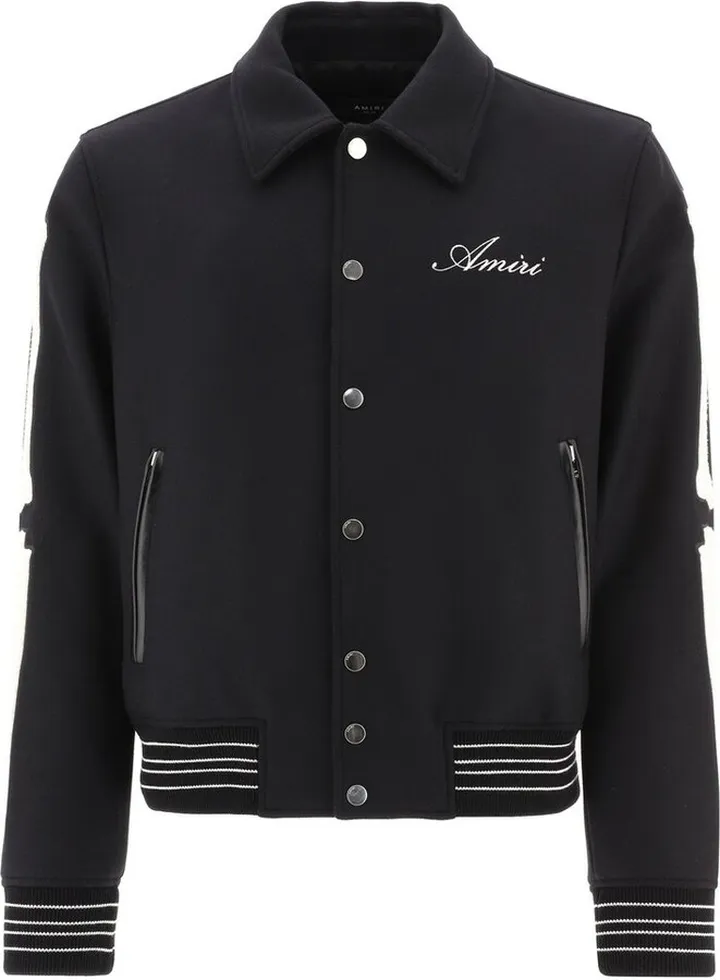 Amiri Logo Embroidered Bones Bomber Jacket