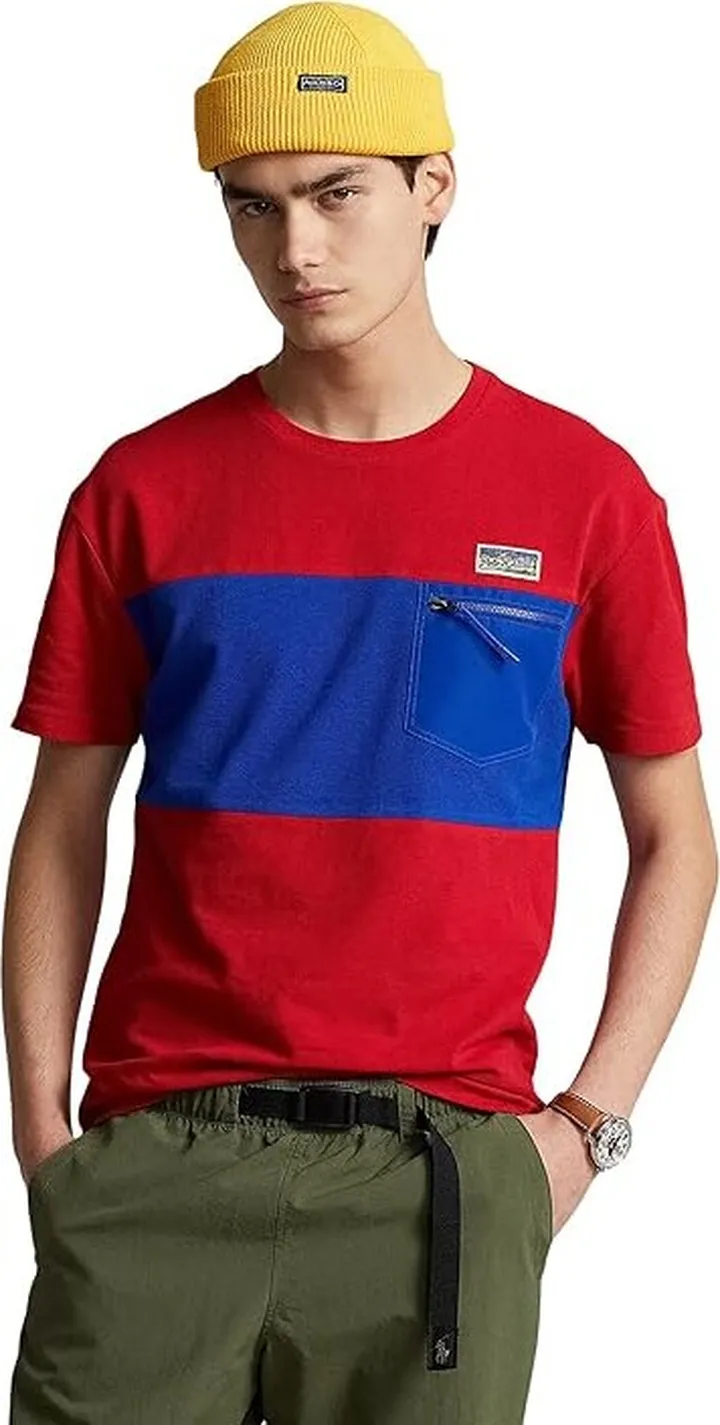 Polo Ralph Lauren Classic Fit Mesh Utility T-Shirt (Red Multi) Men's Clothing