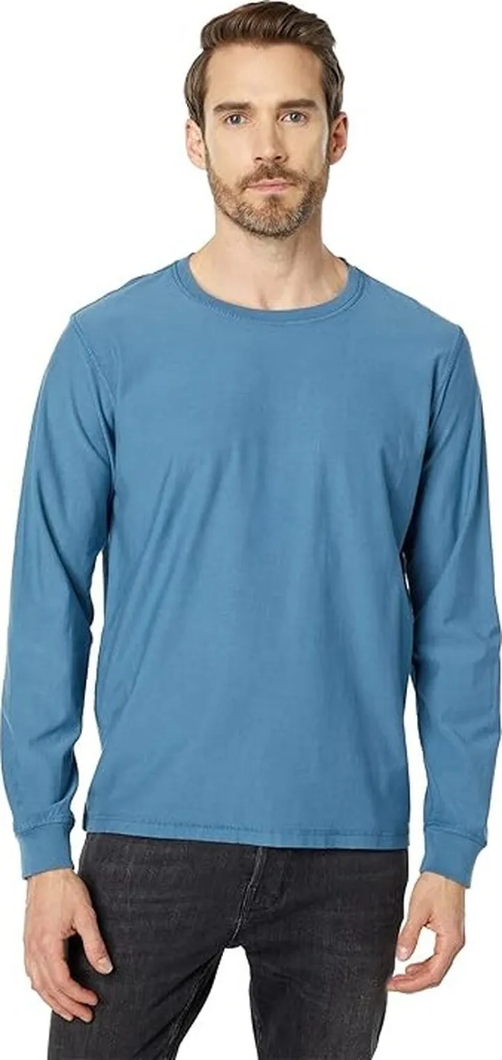 Hudson Jeans Long Sleeve Tee (Real Teal) Men's Clothing