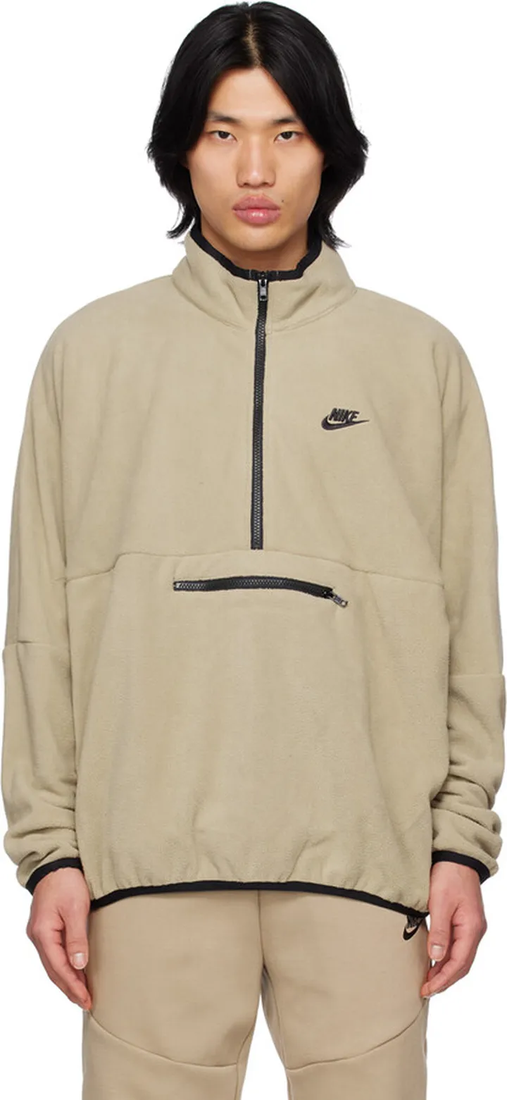Nike Beige Half-Zip Sweater