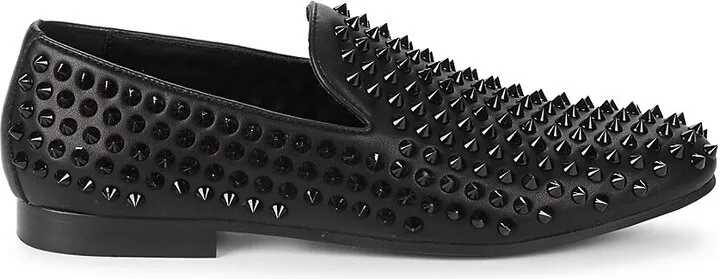 Santino Studded Leather Loafers