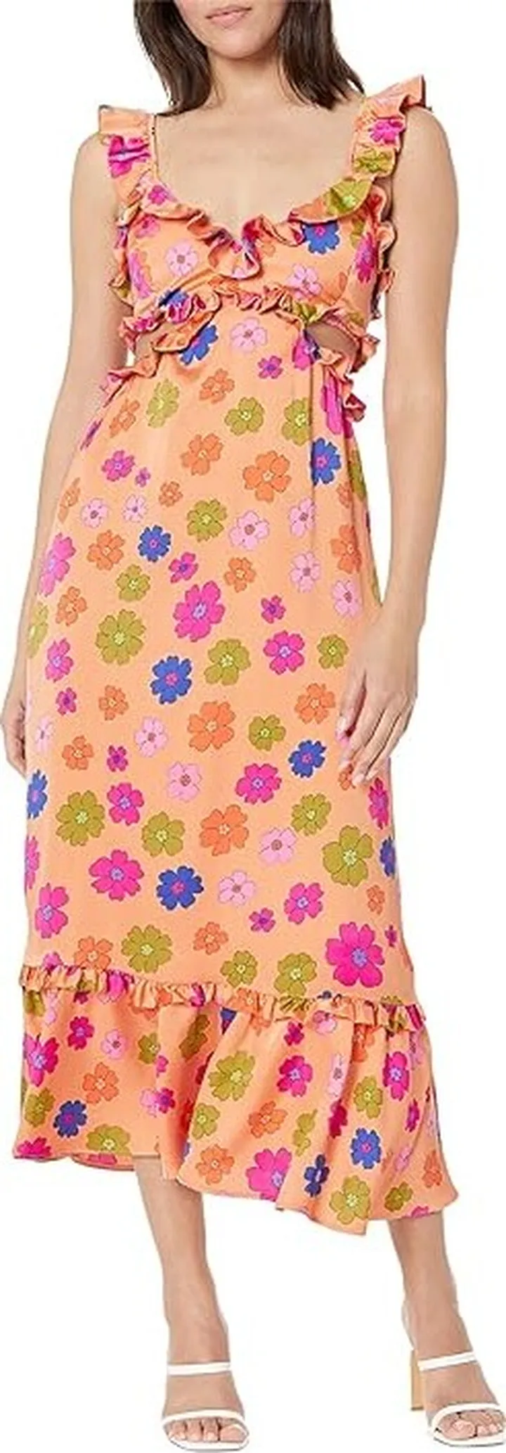 Show Me Your Mumu Lane Midi Dress (Poppin Poppy) Women's Clothing