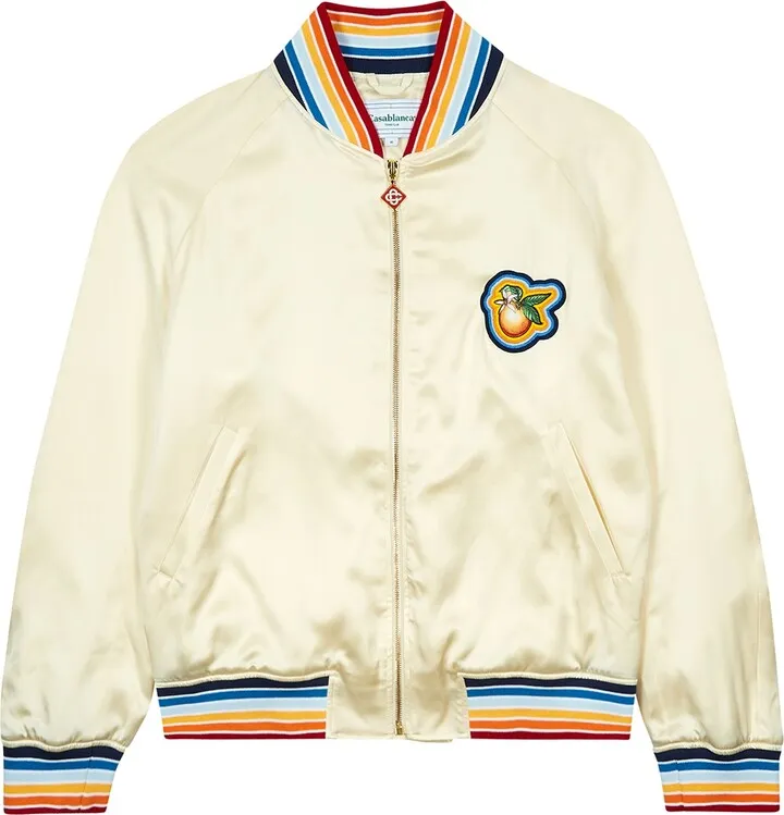 Casablanca Radiating Orange Silk-satin Bomber Jacket