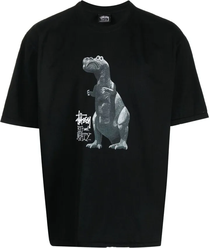 dinosaur-print crew-neck T-shirt