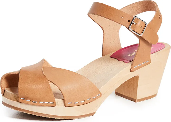 Swedish Hasbeens Mirja Ankle Strap Clogs