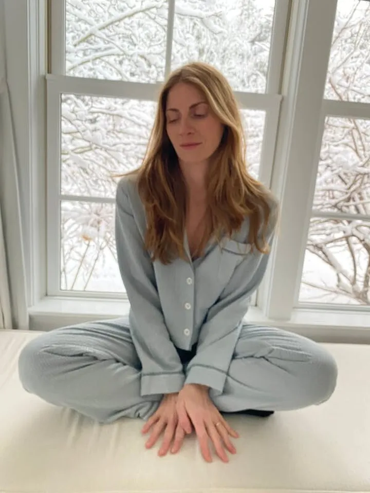 Black Iris The Pajama Set | Dusty Blue - Blue